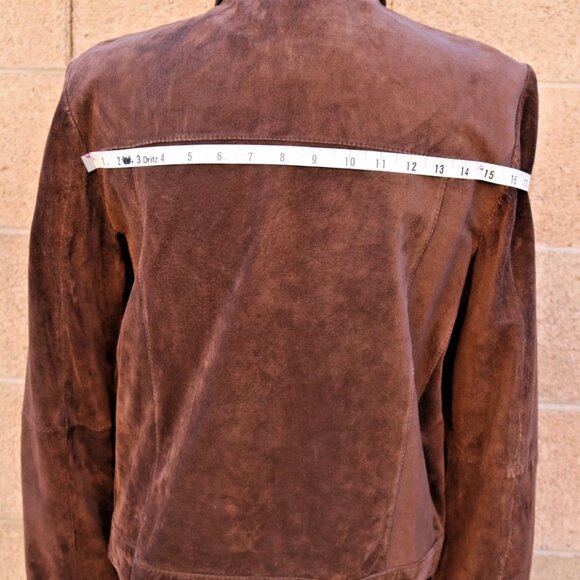 Vintage Genuine Suede Leather Jacket Uniform Petite John Paul Richard Size PM Si - Picture 12 of 16